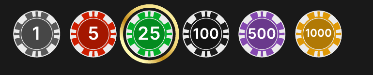 Выбор номинала фишки в англоязычном оригинале правил Red Door Roulette от 18 апреля 2024 года
