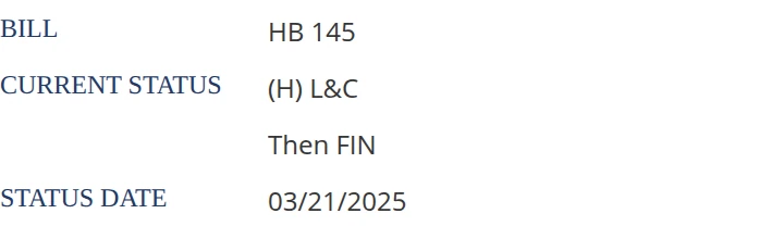 Official Alaska HB 145 page showing the bill’s House committee status